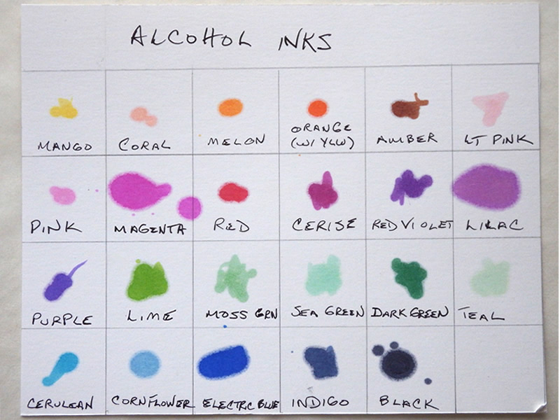 alcohol ink color chart