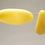 Hollow, yellow, translucent polymer clay beads