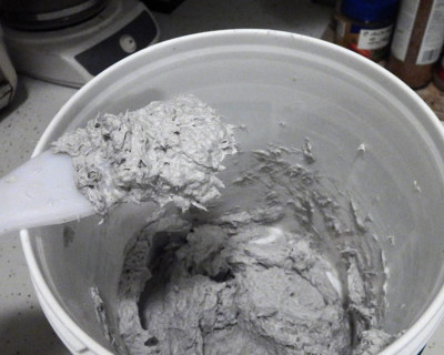 Papier maché clay mixture close-up